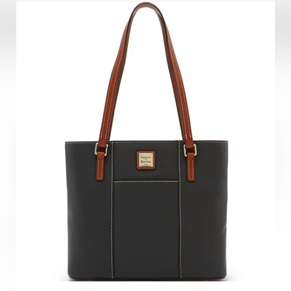 Dooney & Bourke Pebble Collection Small Lexington Leather Shopper Tote Bag Black